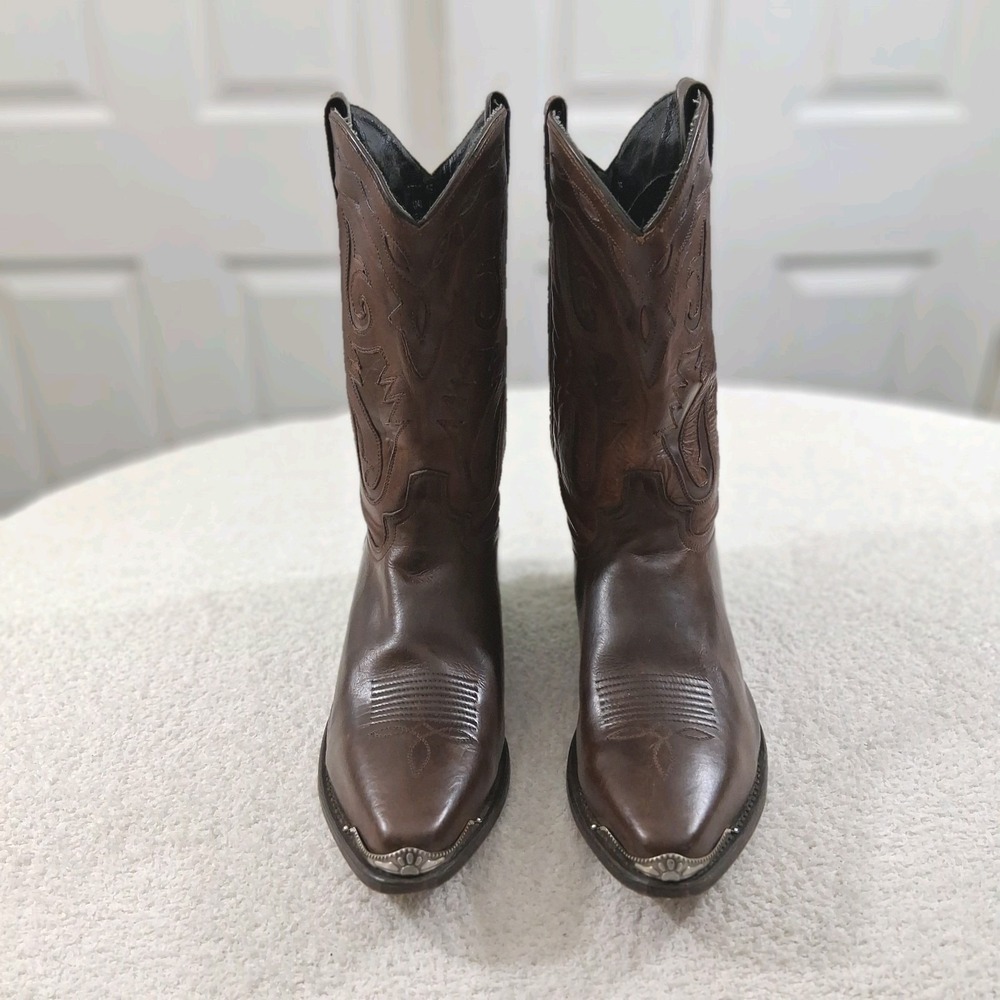 Sage by Abilene Distressed Western Cowboy Boots Mens 13 Brown Leather Metal Toe
